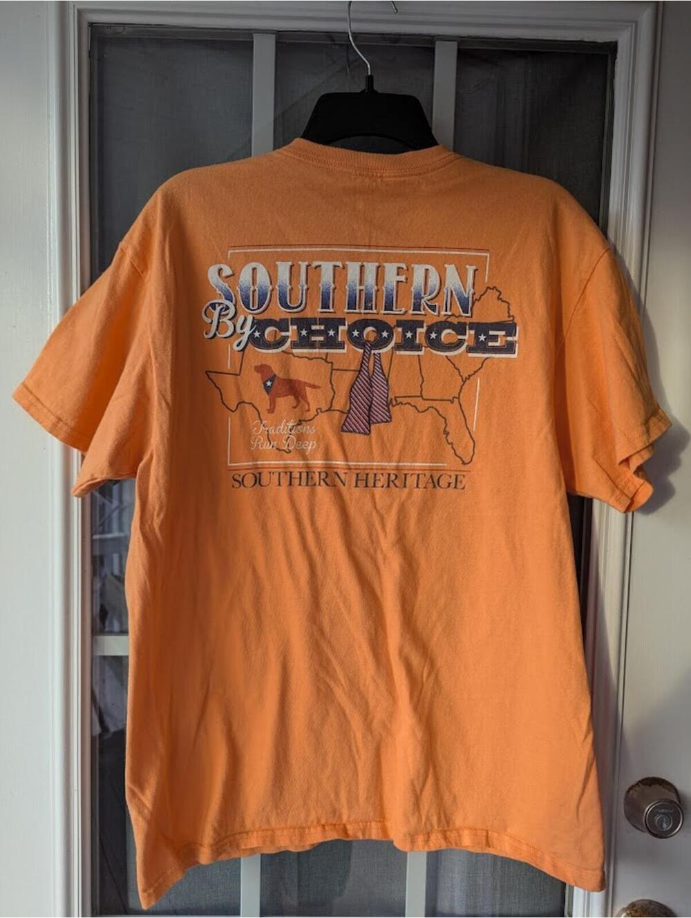 Southern Heritage Shirt Large Orange Southern By Choice Dog Graphic Tee Dog - Picture 4 of 7